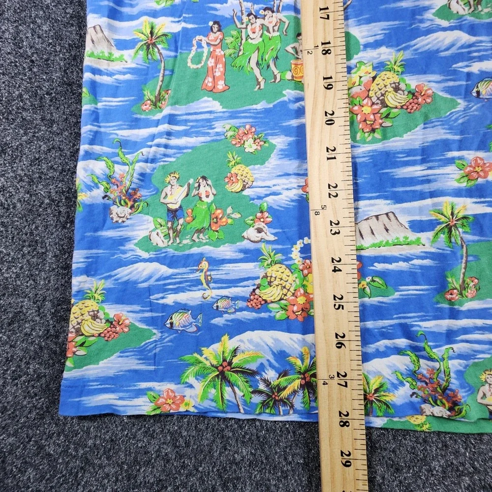 Polo Ralph Lauren Blue Hawaiian Hula Girl Island Print T-Shirt Mens L Classic